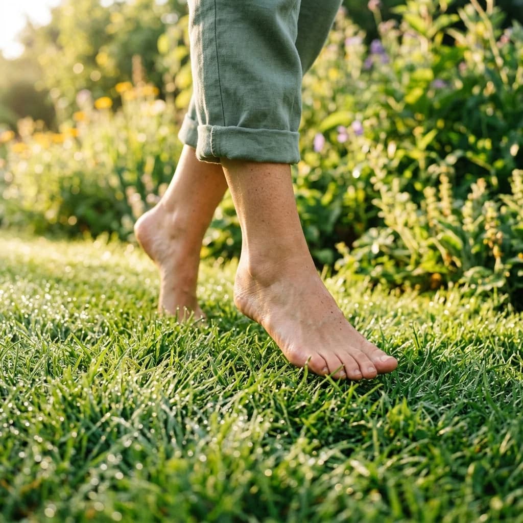 Barfuß auf Gras gehen – Säule Bewegung
